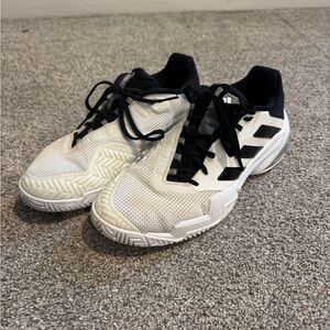 Adidas Barricade Tennis Shoes White Black Mens 9